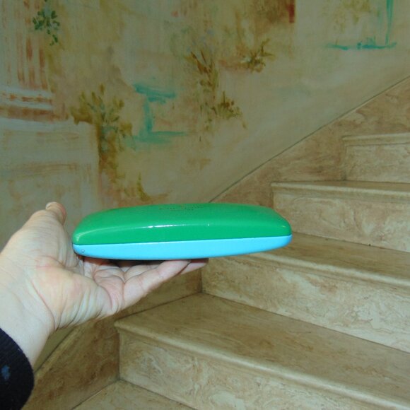 Kate Spade Eyeglasses Hard Case 2 tone green and blue cute eyes inside - Picture 6 of 7